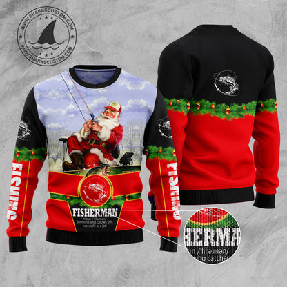 Santa Fisherman T2010 Ugly Christmas Sweater