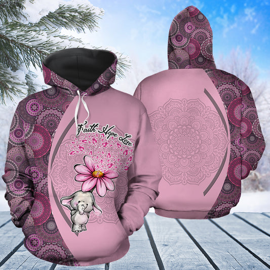 Elephant Breast Cancer T2311 unisex womens & mens, couples matching, friends, funny family sublimation 3D hoodie christmas holiday gifts (plus size available)