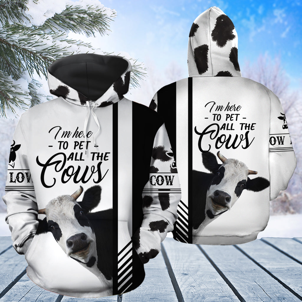 Cow Lover T2411 unisex womens & mens, couples matching, friends, funny family sublimation 3D hoodie christmas holiday gifts (plus size available)