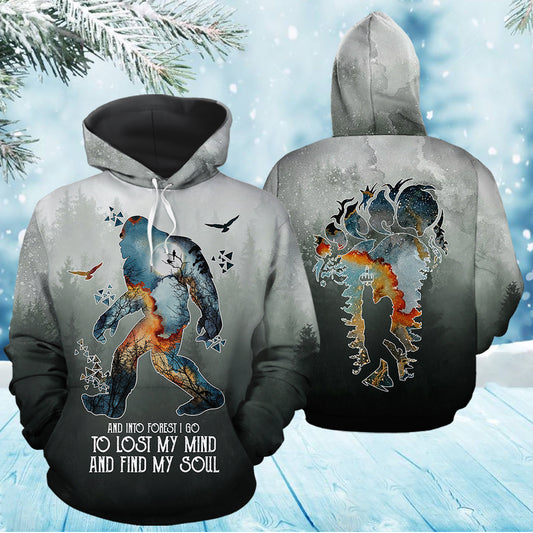 Bigfoot Forest T2511 unisex womens & mens, couples matching, friends, funny family sublimation 3D hoodie christmas holiday gifts (plus size available)