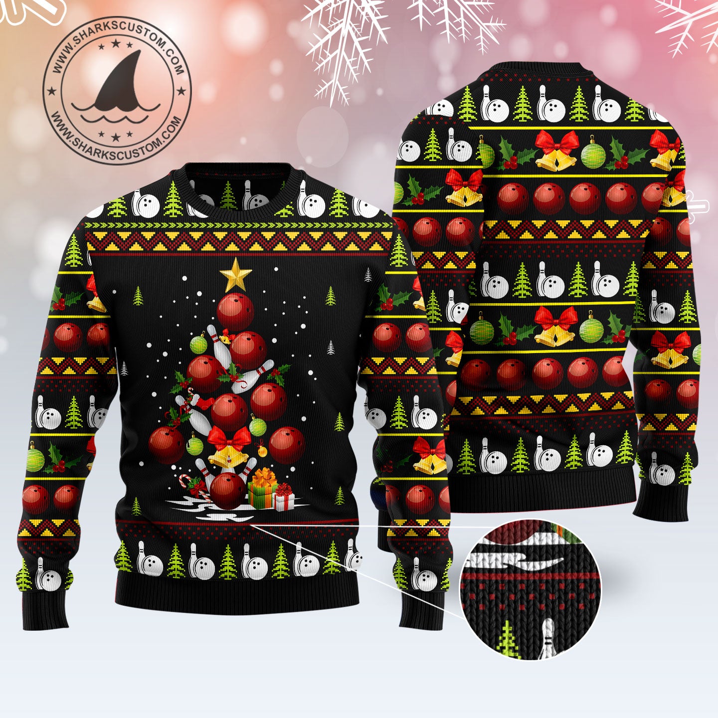 Bowling Christmas Tree T2610 Ugly Christmas Sweater