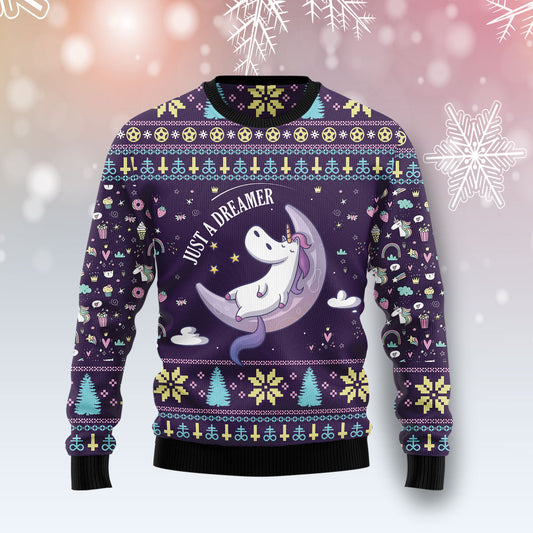 Unicorn Dreamer T2711 unisex womens & mens, couples matching, friends, funny family ugly christmas holiday sweater gifts (plus size available)