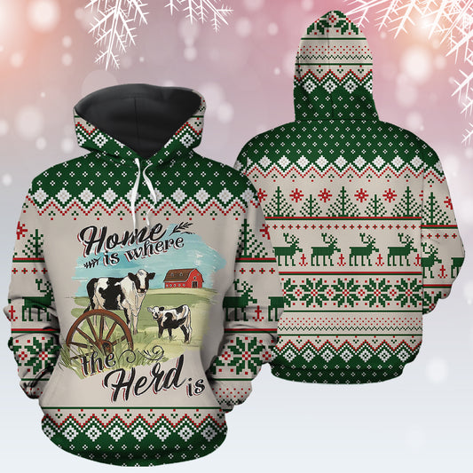 Farm Home T2611 unisex womens & mens, couples matching, friends, funny family sublimation 3D hoodie christmas holiday gifts (plus size available)