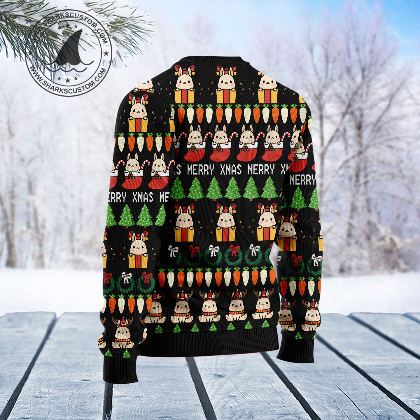 Rabbit Christmas Symbols T2810 Ugly Christmas Sweater