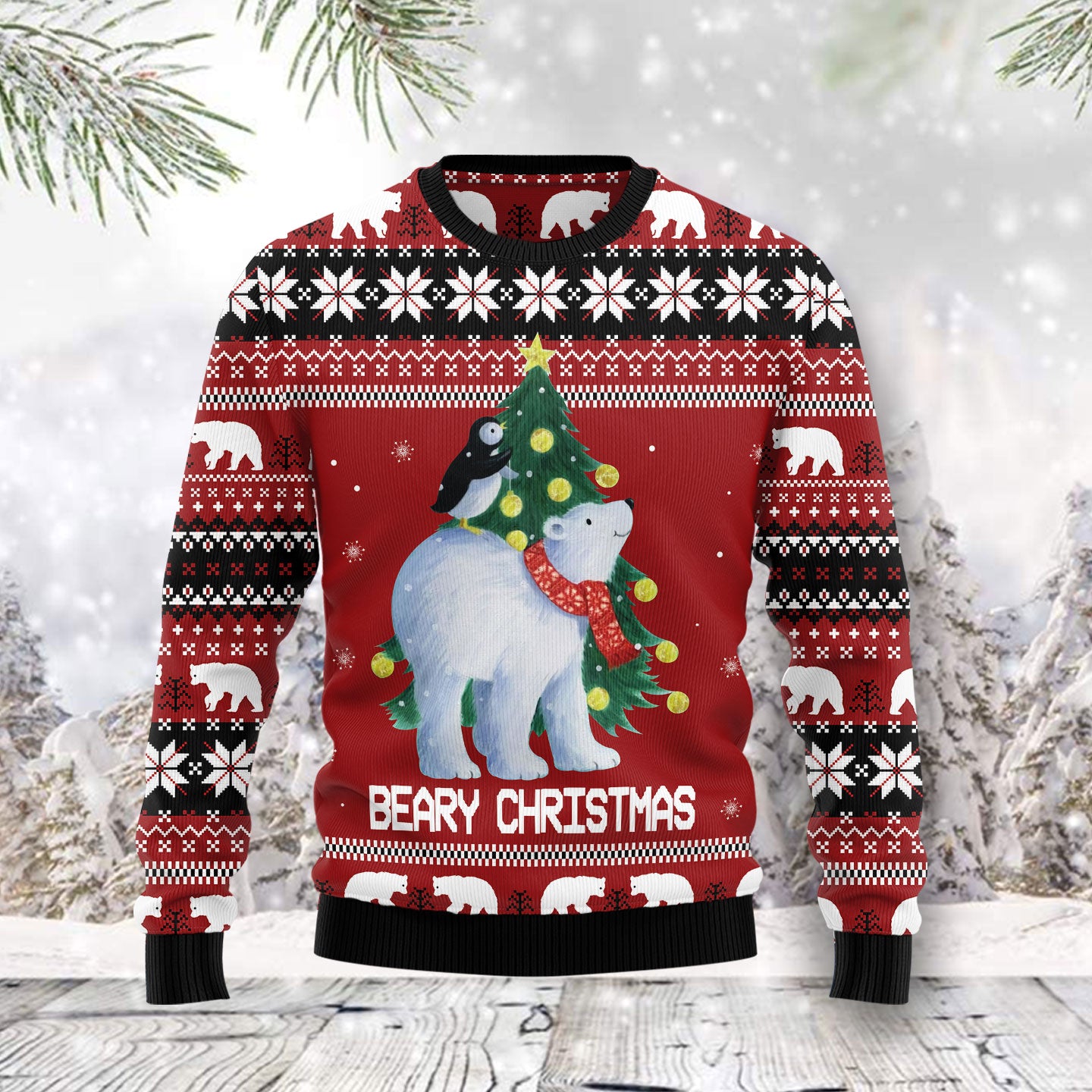 Polar Bear Beary Xmas T2711 Ugly Christmas Sweater