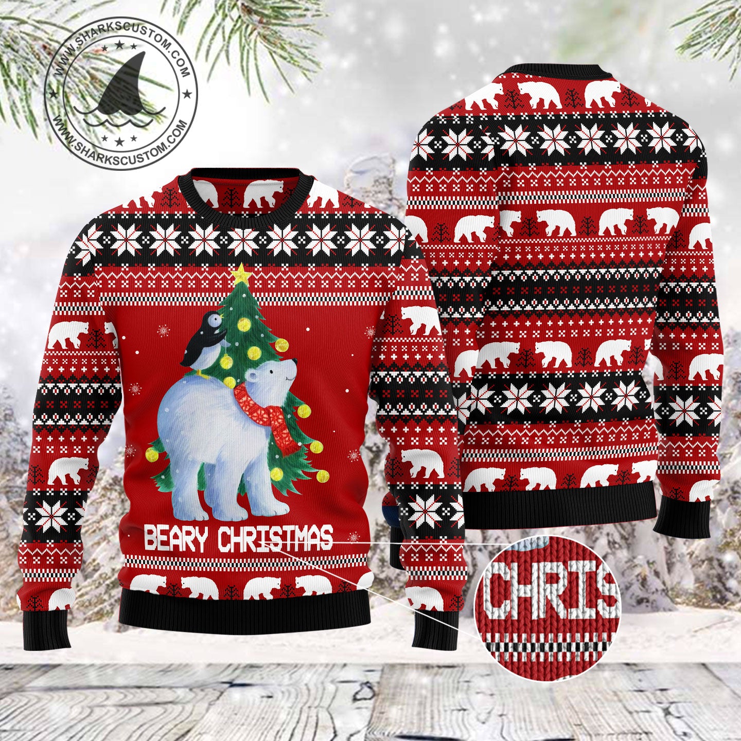 Polar Bear Beary Xmas T2711 Ugly Christmas Sweater