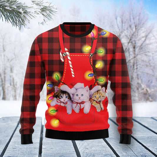 Cat Pocket Christmas T0211 Ugly Christmas Sweater