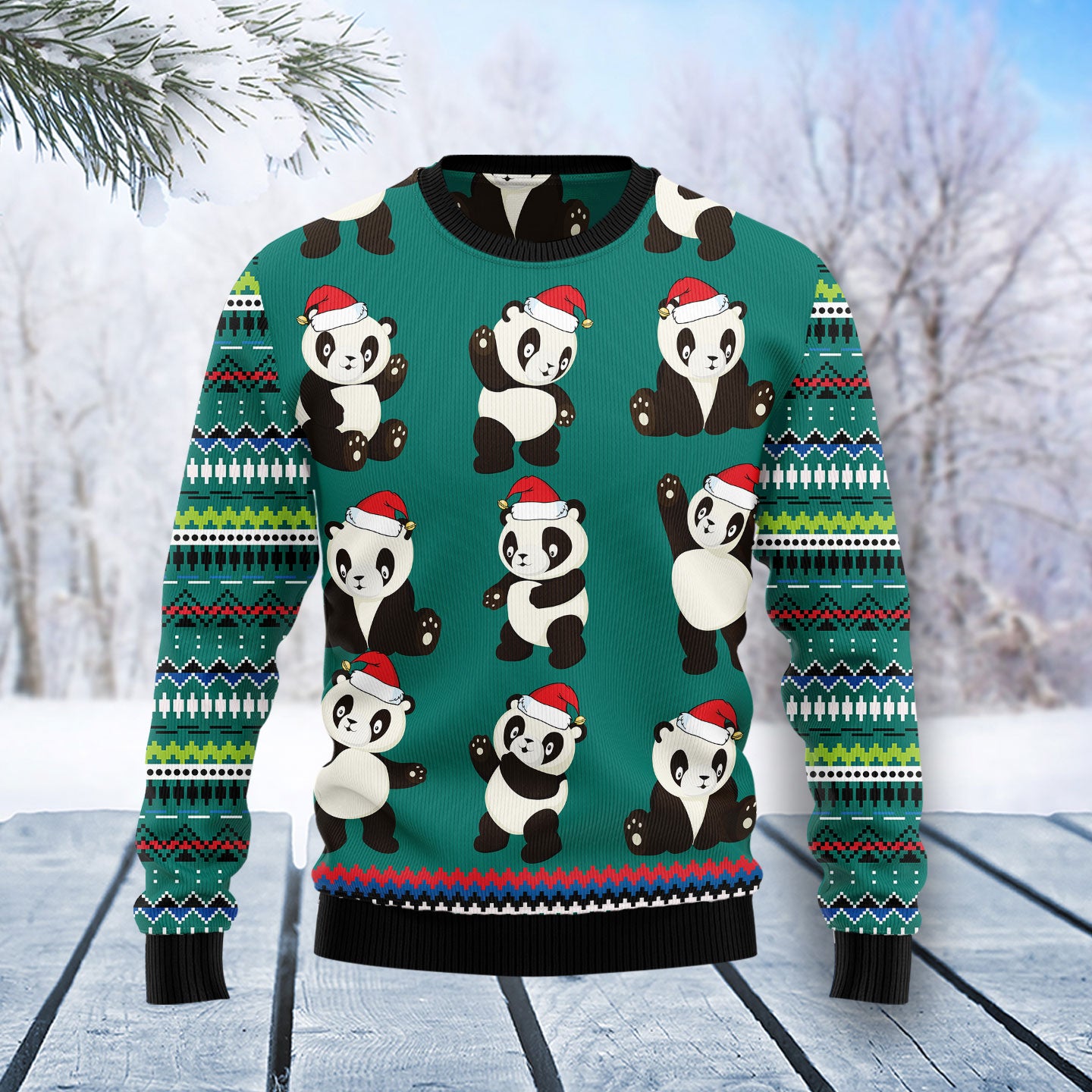 Panda Group Christmas T3011 unisex womens & mens, couples matching, friends, funny family ugly christmas holiday sweater gifts (plus size available)