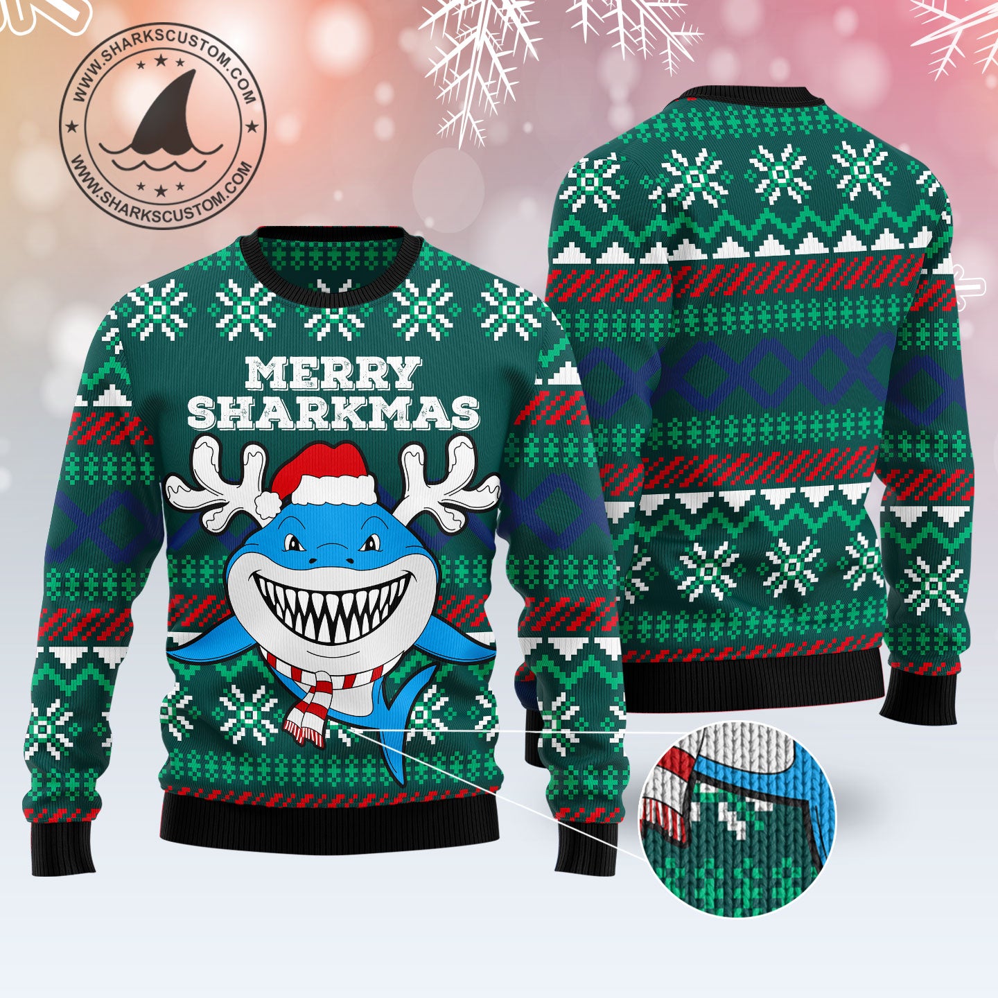 Merry Sharkmas T0311 Ugly Christmas Sweater