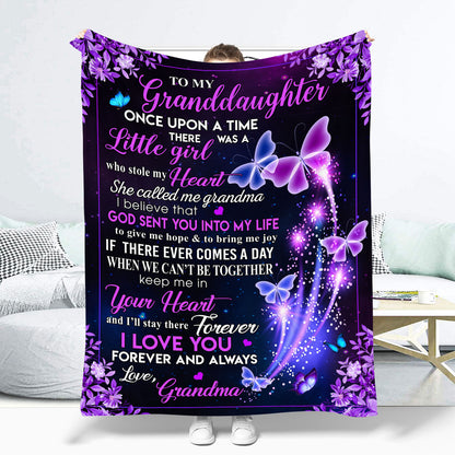 To My Granddaughter There Was A Little Girl Fleece Blanket