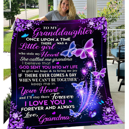 To My Granddaughter There Was A Little Girl Fleece Blanket