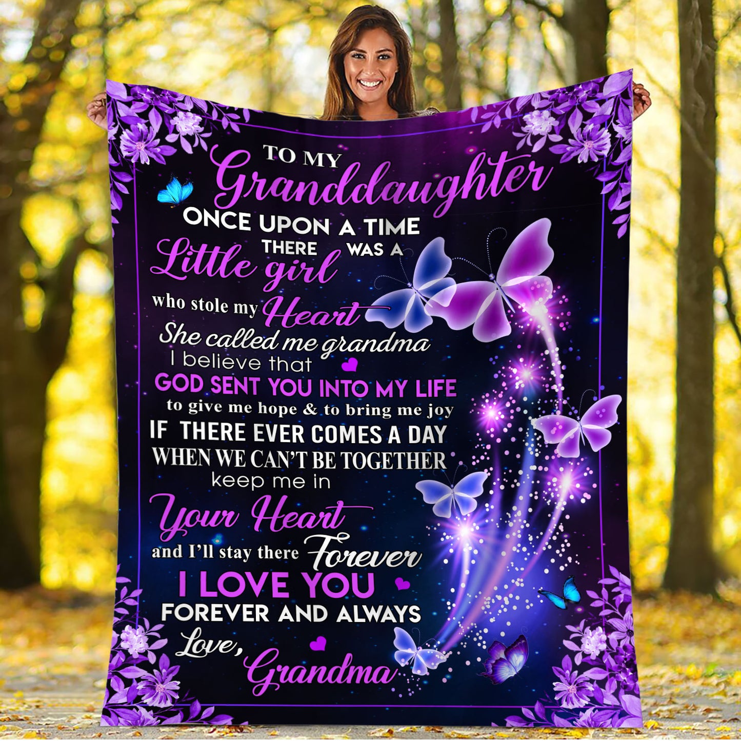 To My Granddaughter There Was A Little Girl Fleece Blanket