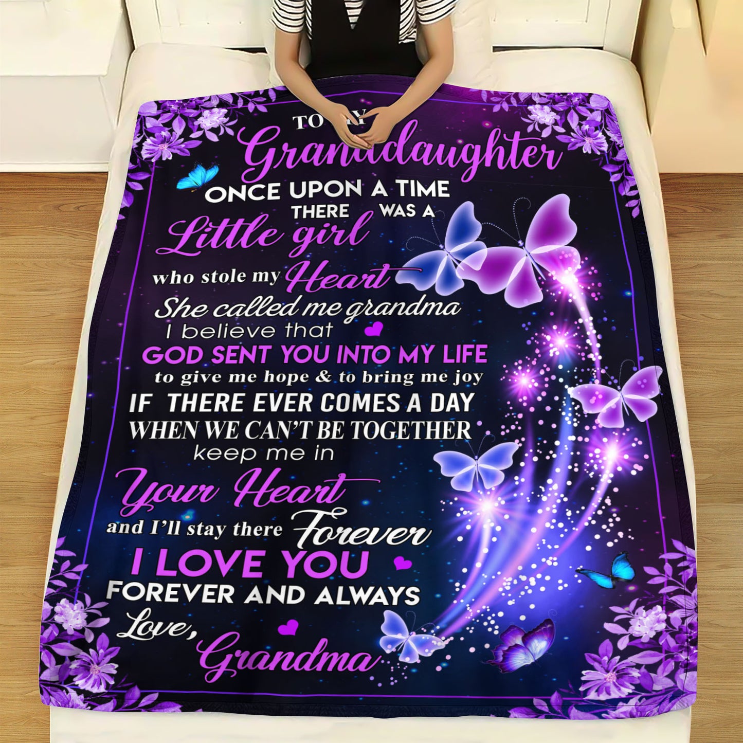 To My Granddaughter There Was A Little Girl Fleece Blanket