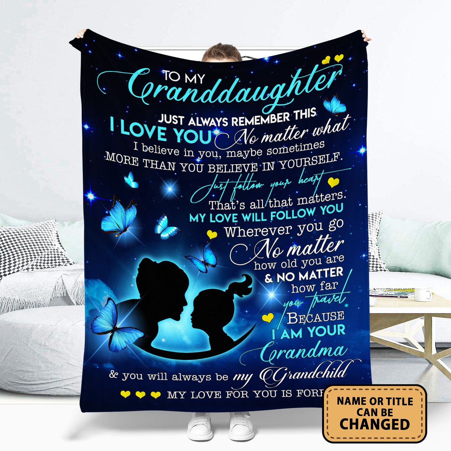 To My Granddaughter I Love You Fleece Blanket