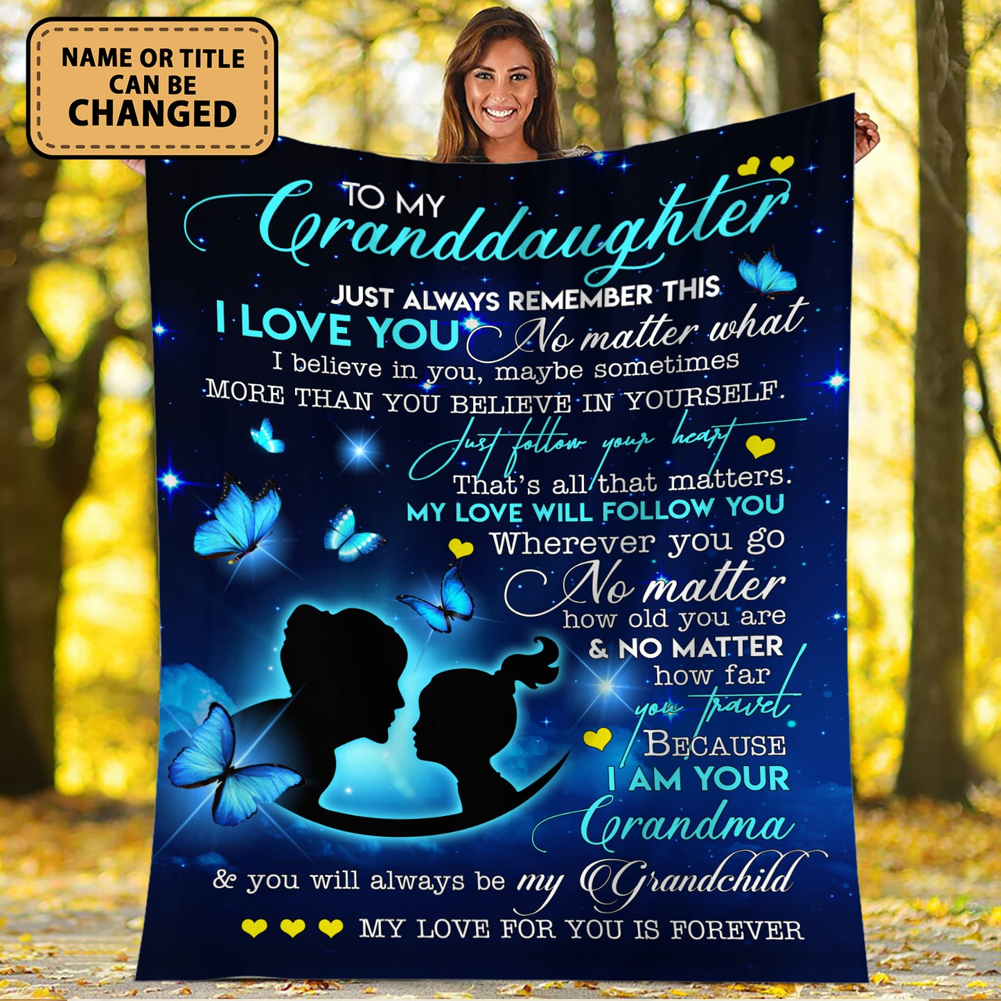 To My Granddaughter I Love You Fleece Blanket