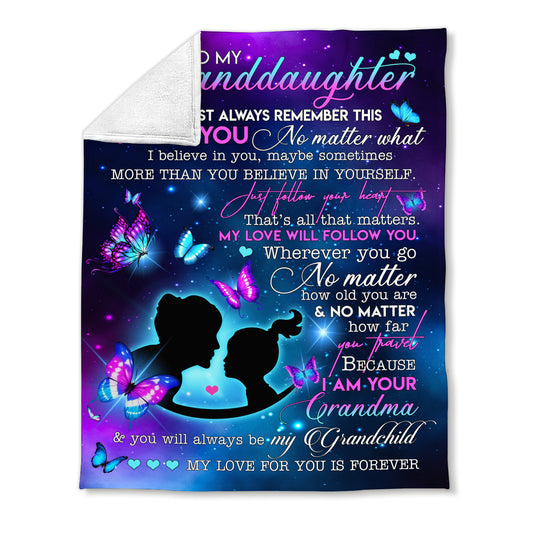 To My Granddaughter Because I Am Your Grandma Fleece Blanket