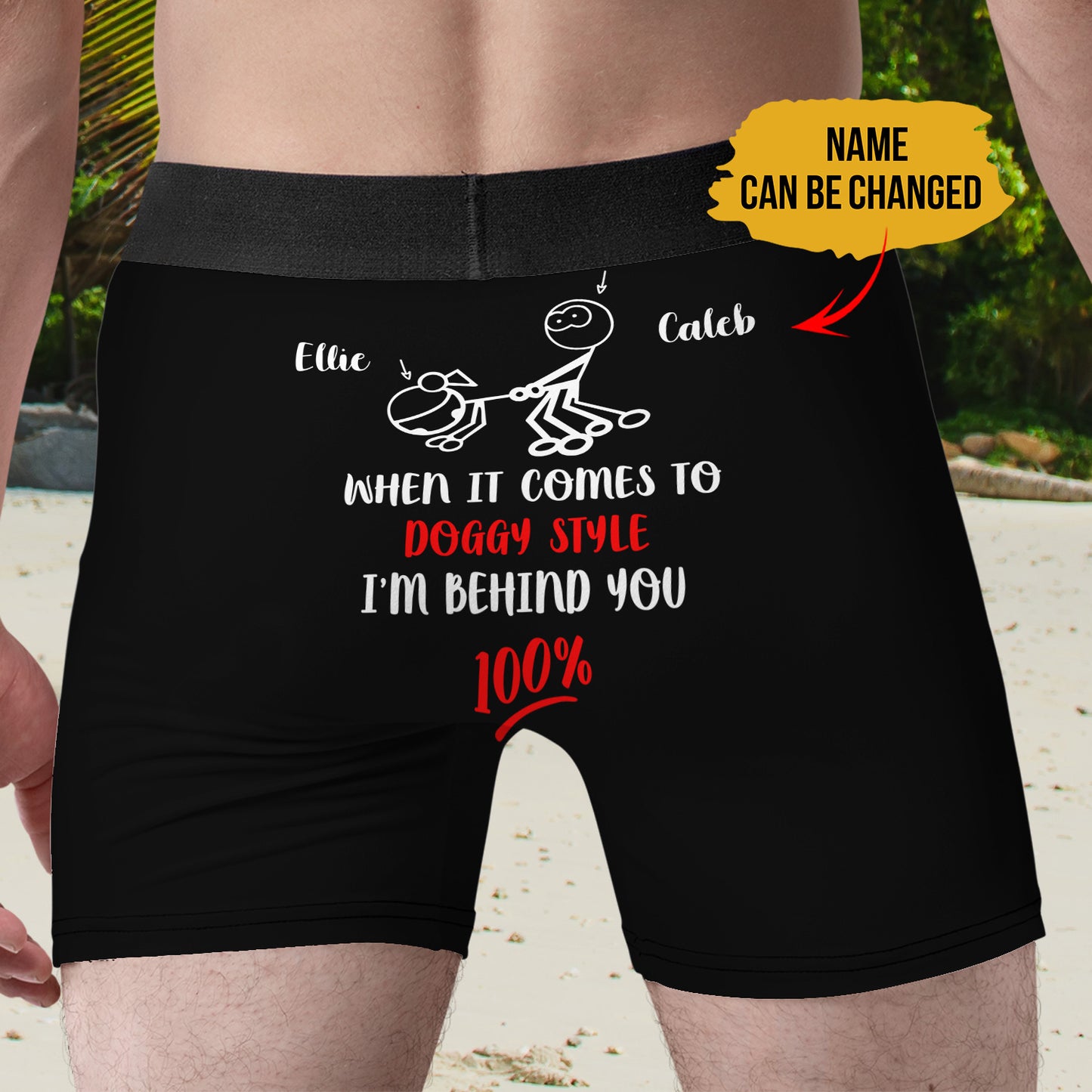 I'm Behind You 100% Custom Name  All Over Print Men's Boxer Brief