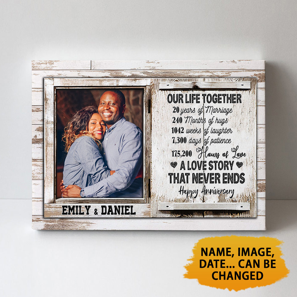 Our Life Together, 20 Years Of Marriage Canvas