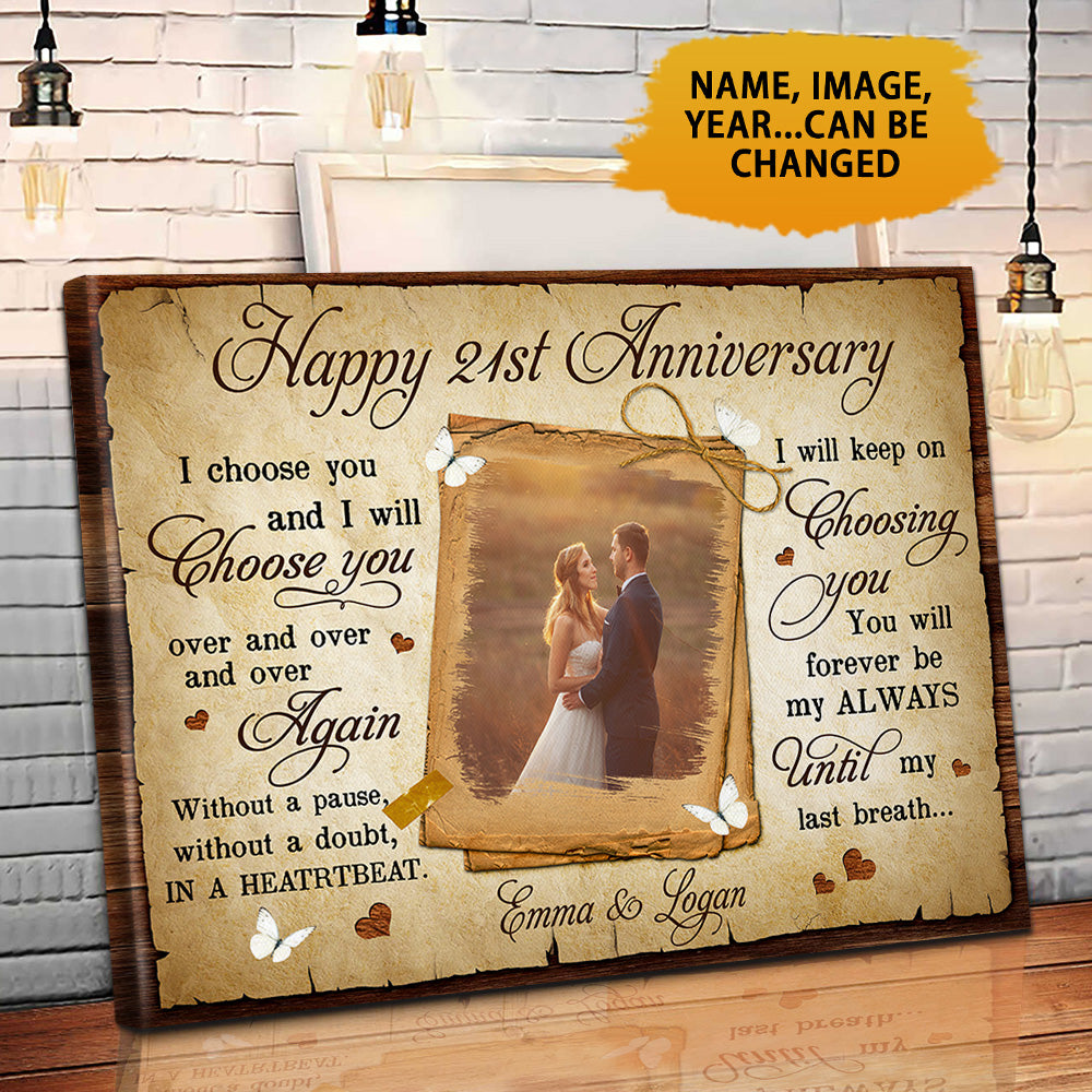 Personalized Happy 21 Years Anniversary Prints Wall Art Valentine Gifts