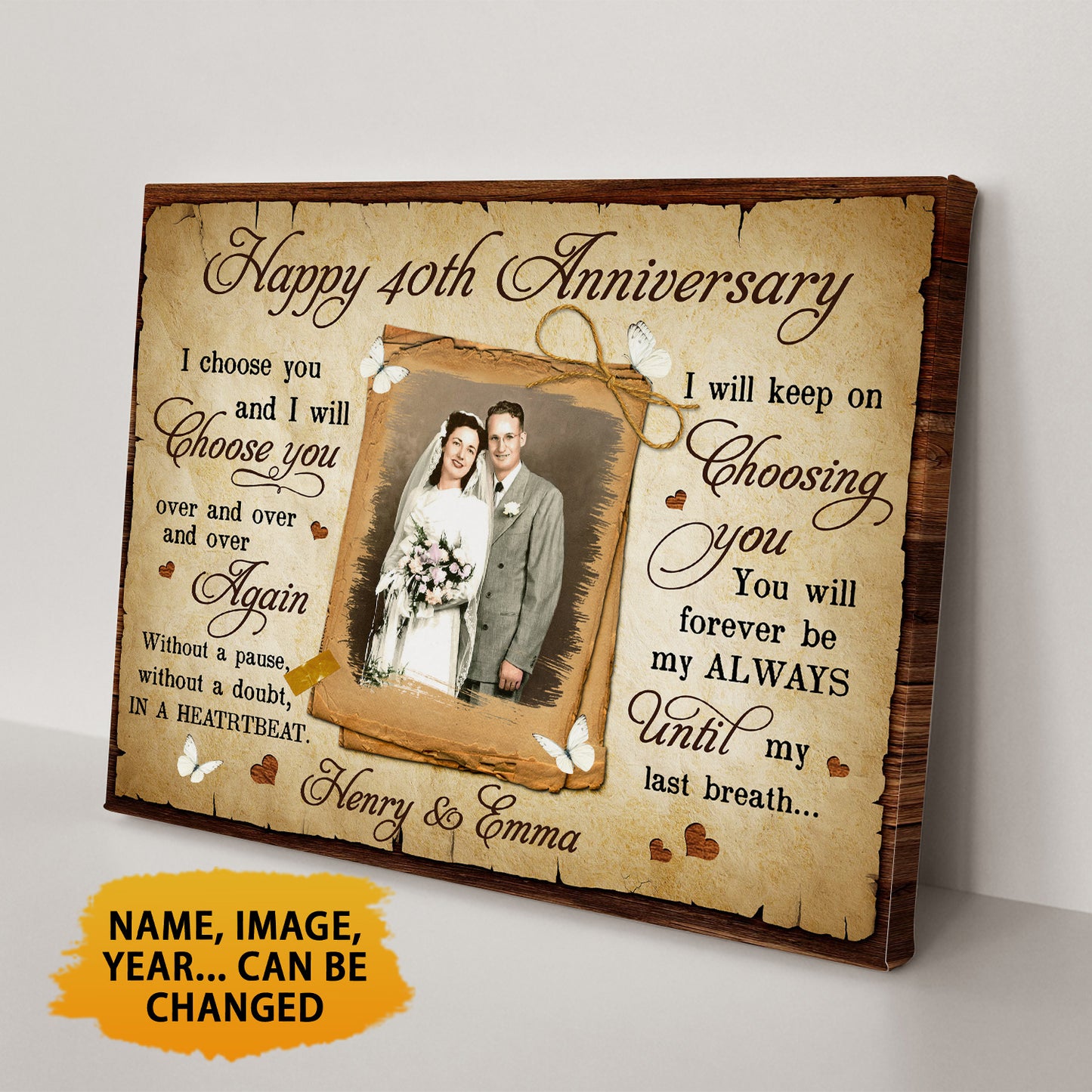 Happy 20 Years Anniversary Personalized Canvas