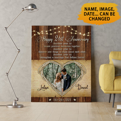 21st Wedding Anniversary Canvas Another Year To Discover New Things