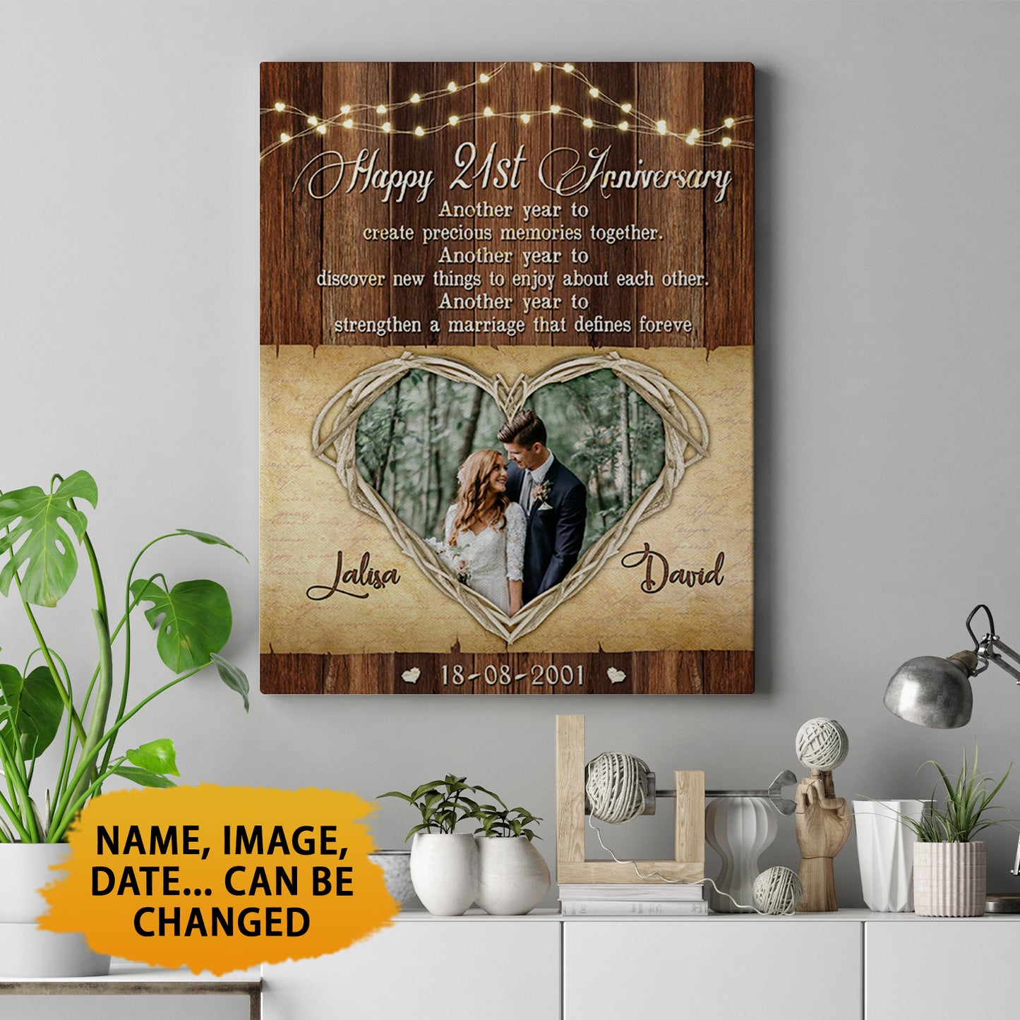 21st Wedding Anniversary Canvas Another Year To Discover New Things