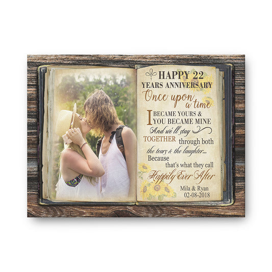 Personalized Happy 22nd Anniversary Canvas Once Upon A Time