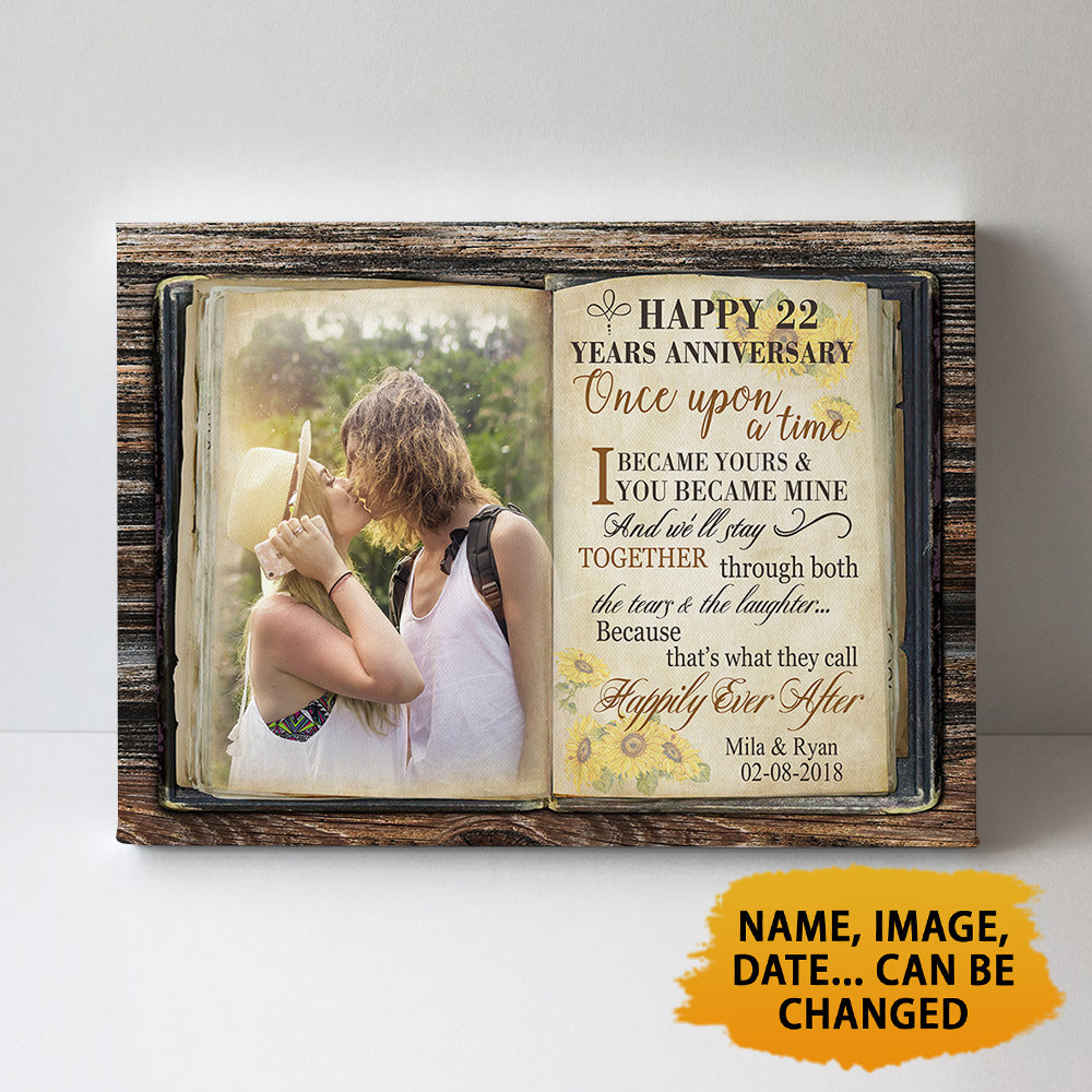 Personalized Happy 22nd Anniversary Canvas Once Upon A Time