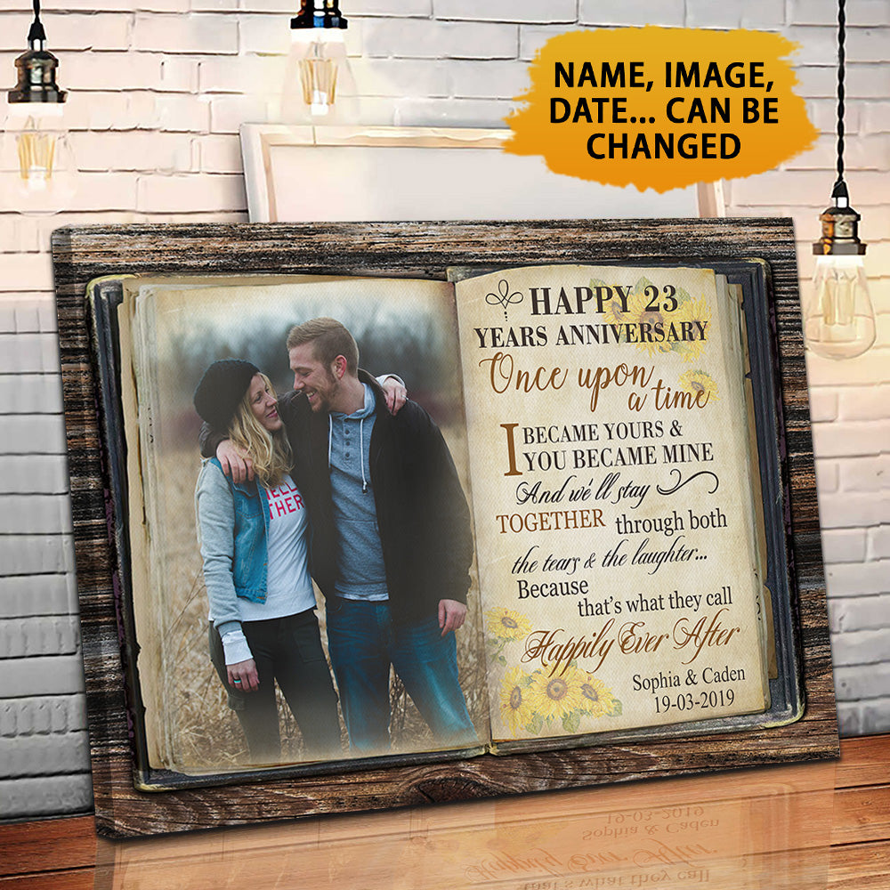 Personalized Happy 23 Years Anniversary Canvas Once Upon A Time