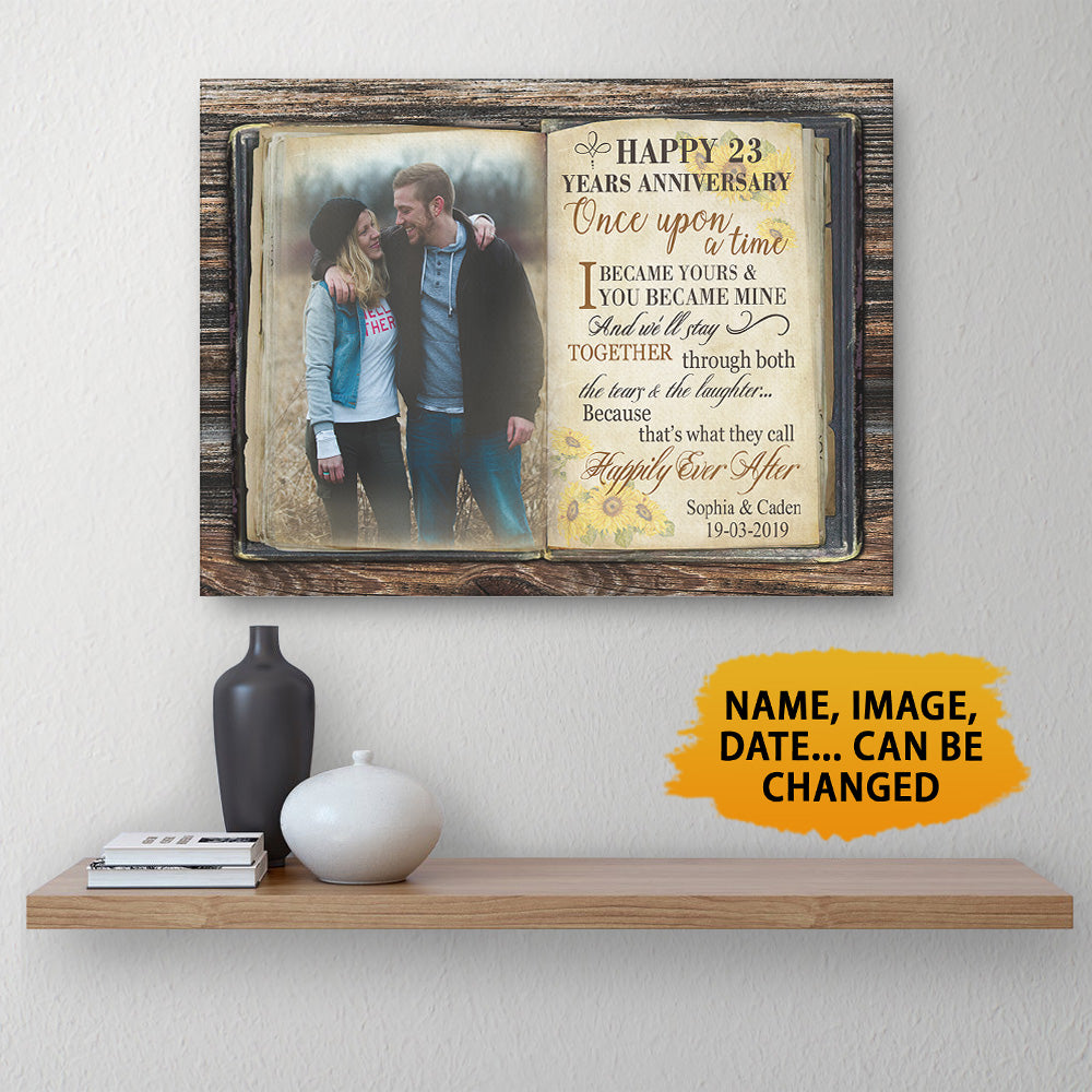 Personalized Happy 23 Years Anniversary Canvas Once Upon A Time