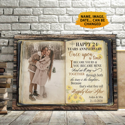 Personalized Happy 24 Years Anniversary Canvas Once Upon A Time