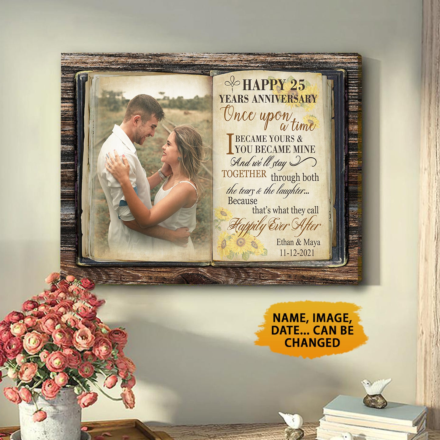 Personalized Happy 25 Years Anniversary - Once Upon A Time Canvas