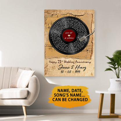 Personalized Love Of A Lifetime - 23rd Anniversary Canvas