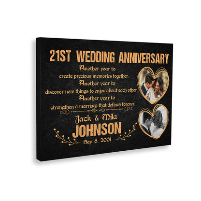 21st Wedding Anniversary Canvas Another Year To Create Memories Together