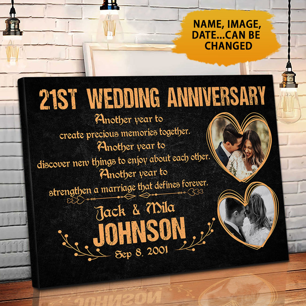 21st Wedding Anniversary Canvas Another Year To Create Memories Together