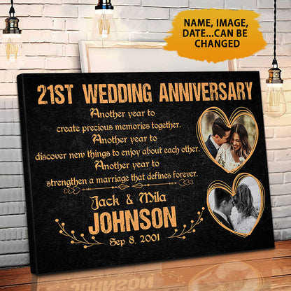 21st Wedding Anniversary Canvas Another Year To Create Memories Together