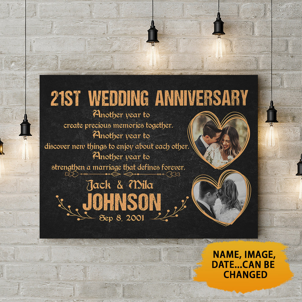 21st Wedding Anniversary Canvas Another Year To Create Memories Together