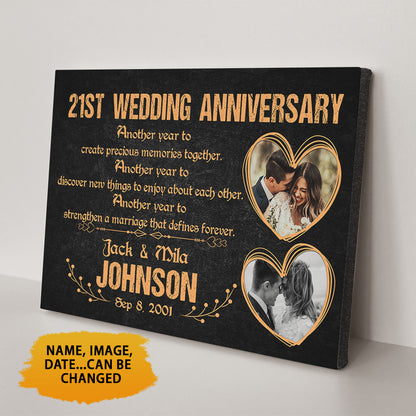 21st Wedding Anniversary Canvas Another Year To Create Memories Together