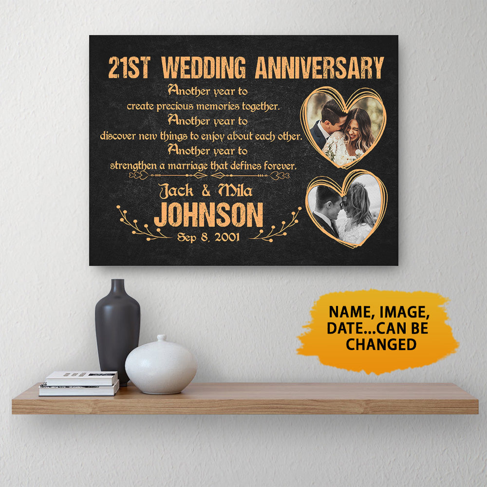 21st Wedding Anniversary Canvas Another Year To Create Memories Together