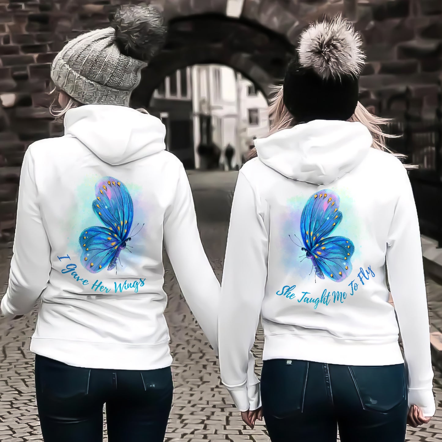 I Gave Her Wings She Taught Me To Fly Matching Hoodie