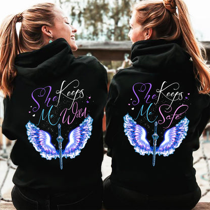 She Keeps Me Safe - She Keeps Me Wild Matching Hoodie