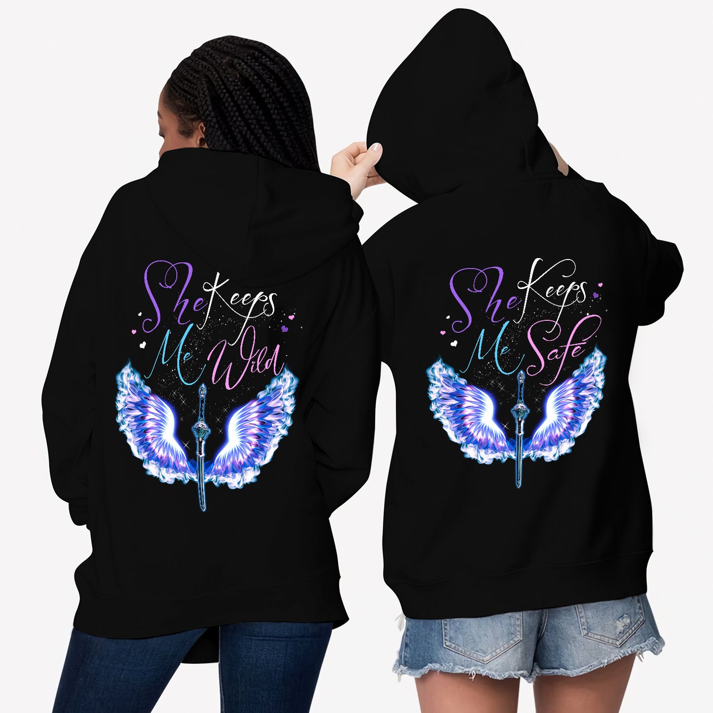 She Keeps Me Safe - She Keeps Me Wild Matching Hoodie