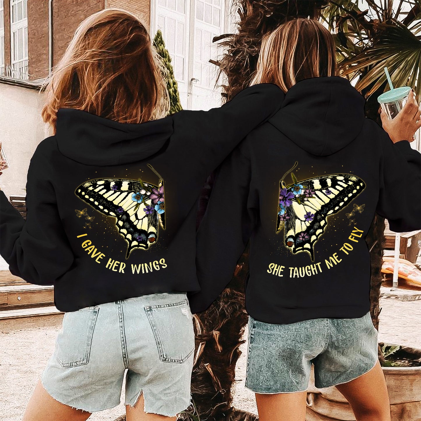 I Gave Her Wings She Taught Me To Fly Matching Hoodie