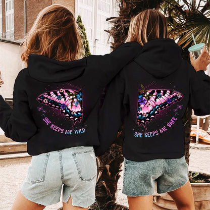 She Keeps Me Wild - She Keeps Me Safe Matching Hoodie