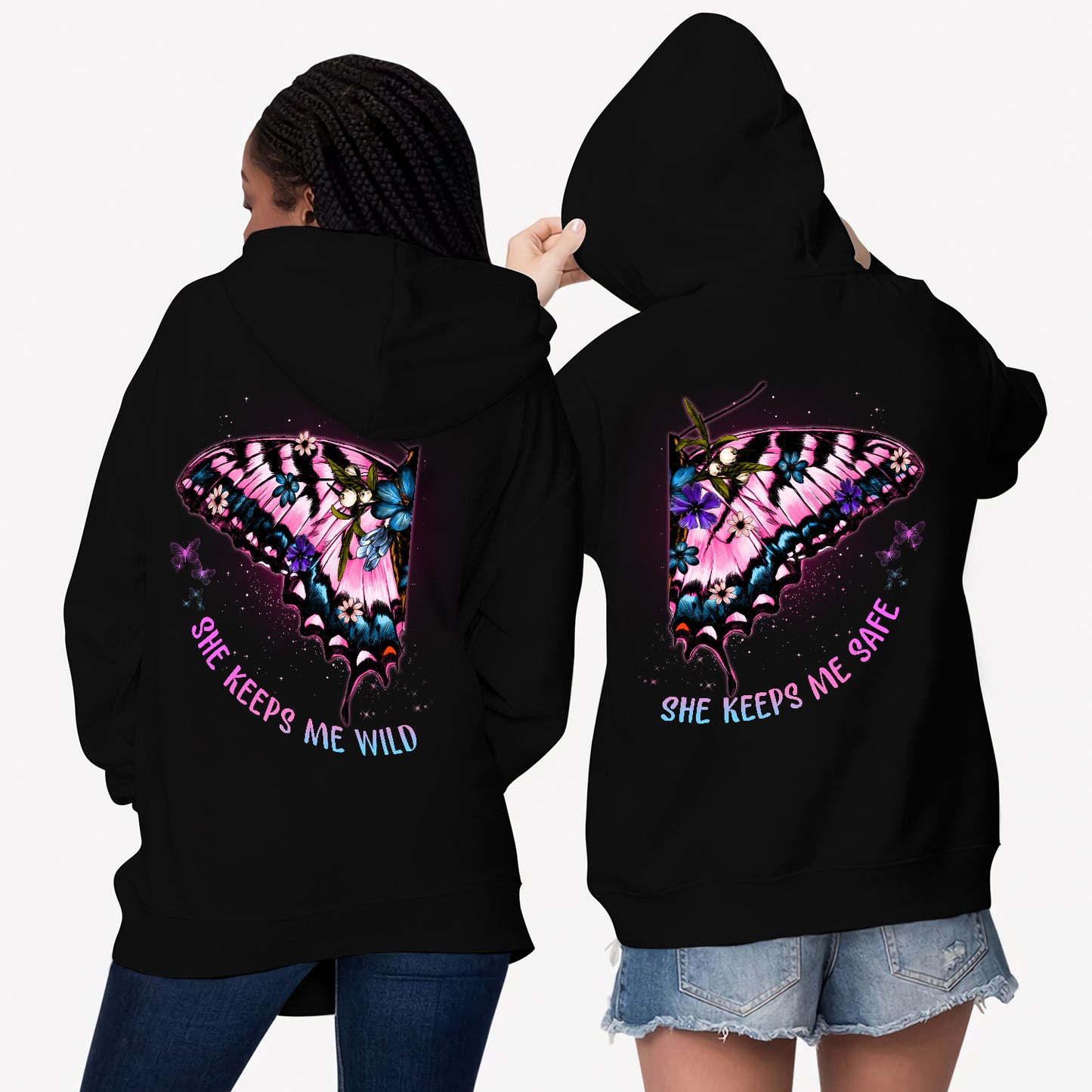 She Keeps Me Wild - She Keeps Me Safe Matching Hoodie