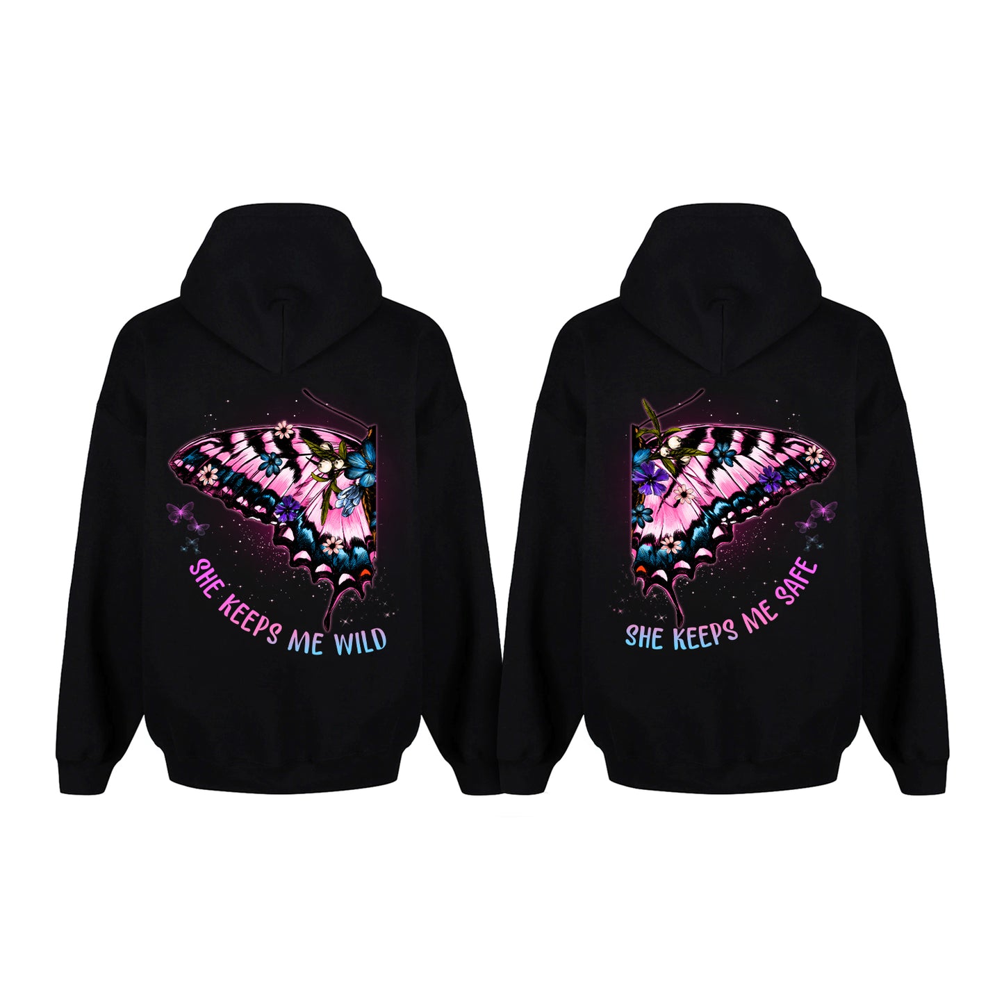 She Keeps Me Wild - She Keeps Me Safe Matching Hoodie