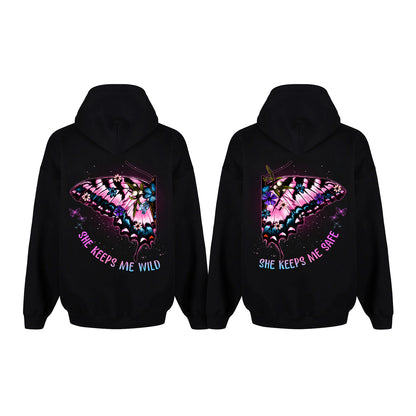 She Keeps Me Wild - She Keeps Me Safe Matching Hoodie