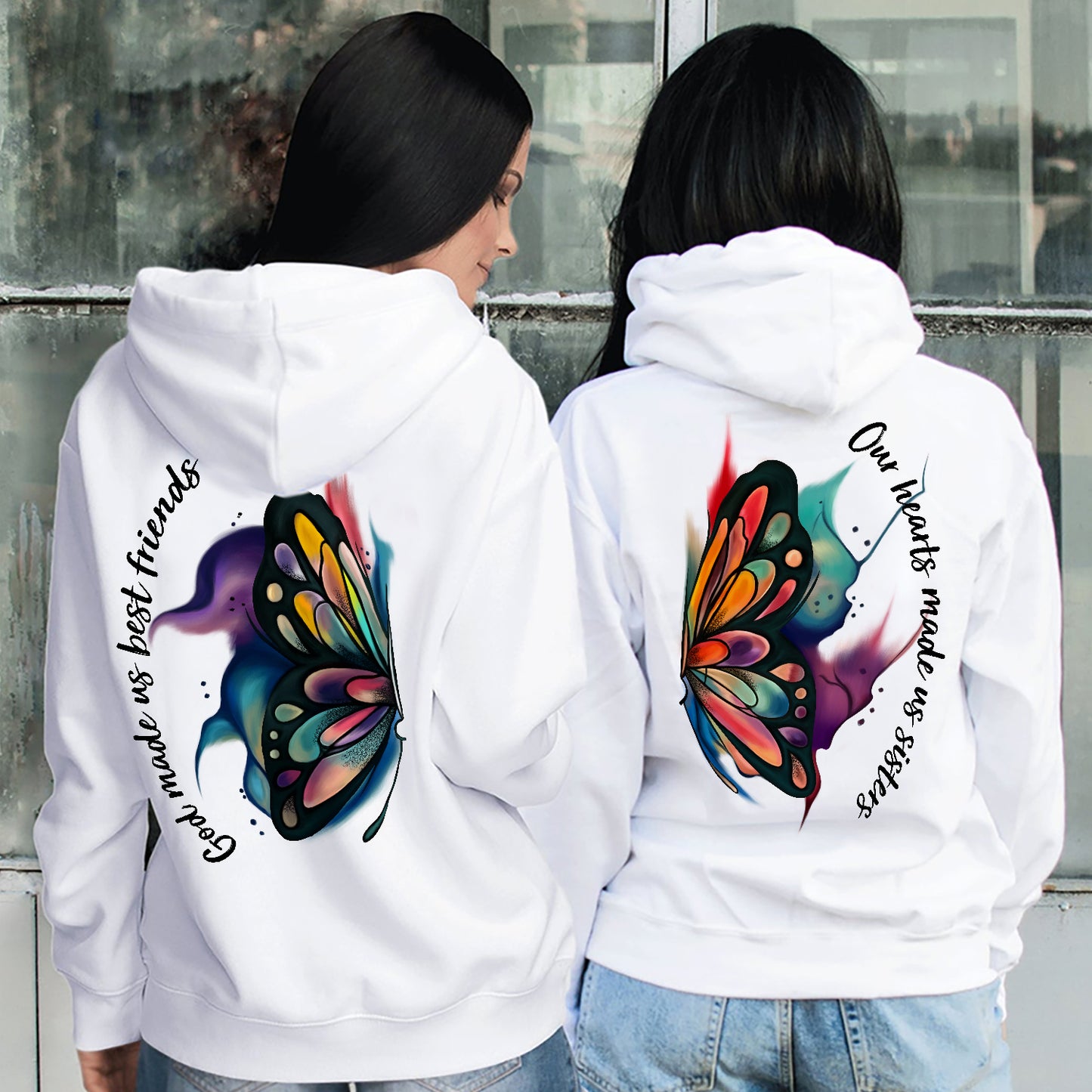 God Made Us Best Friends Our Hearts Made Us Sisters Matching Hoodie