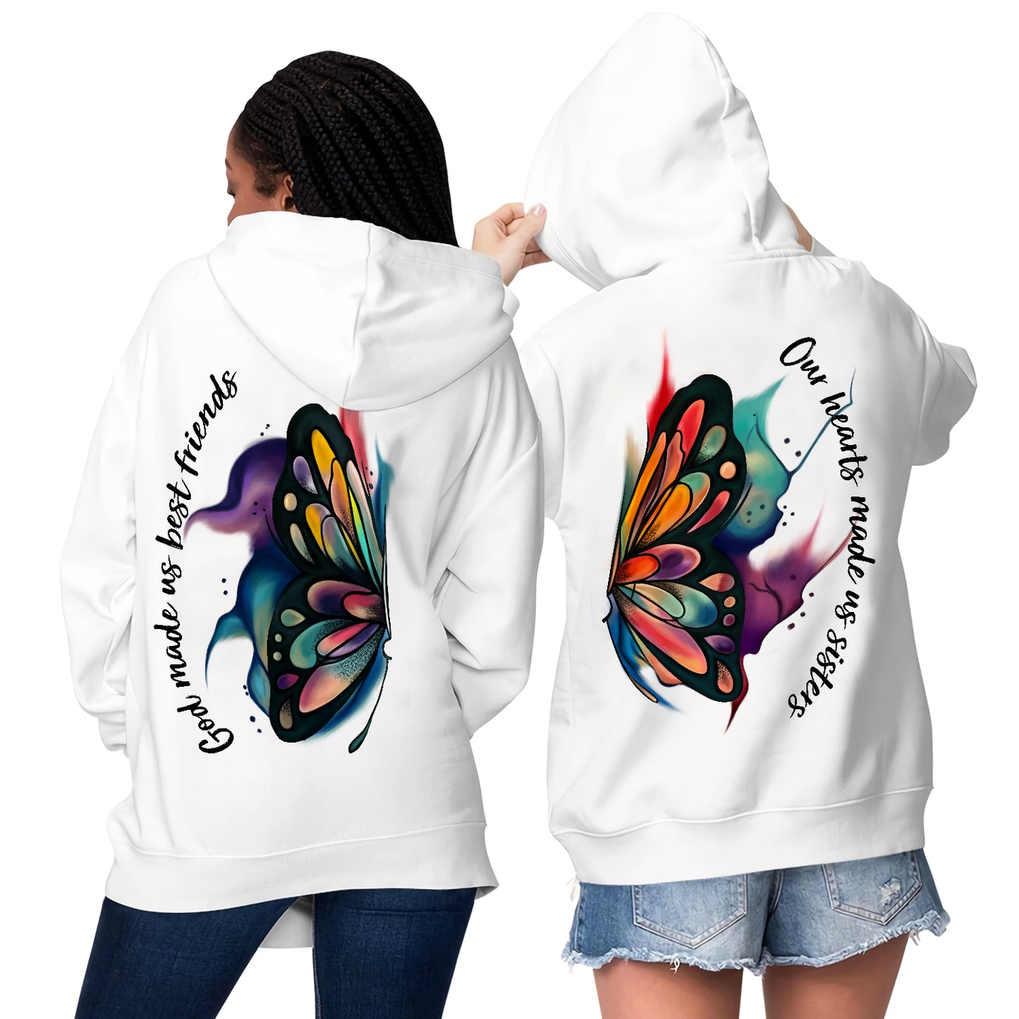 God Made Us Best Friends Our Hearts Made Us Sisters Matching Hoodie