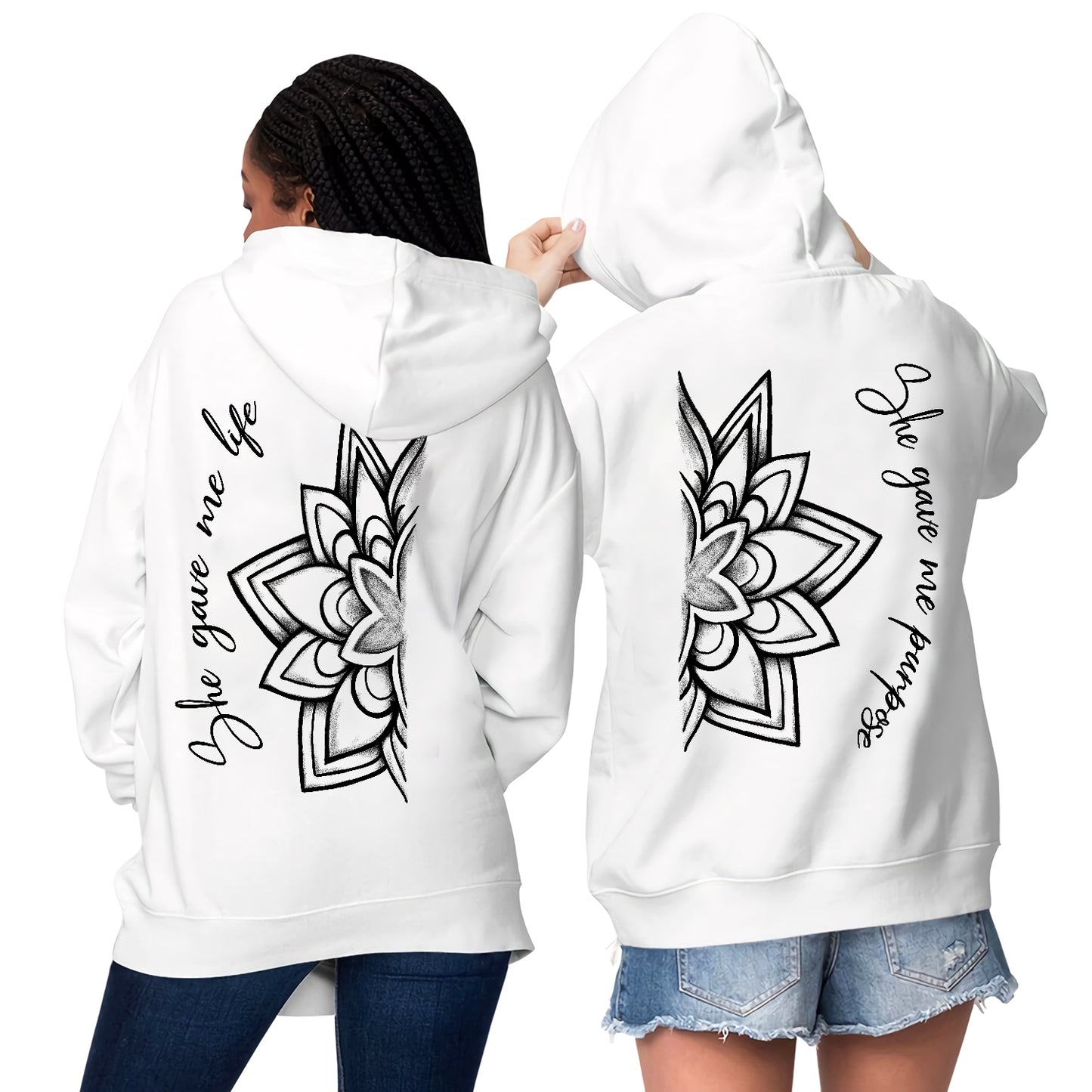 Couple Bestie She Gave Me Life She Gave Me Purpose -  Matching Hoodie Personalizedwitch For Best Friends